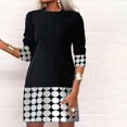 thumbnail image 2 of Robes pour Femmes Mode Décontractée Manches Longues Imprimé Col Rond Robe de Soirée Quotidienne, 2 of 5