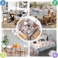 thumbnail image 4 of Pioneer Flower Floral Print Pattern Square Tablecloth, Waterproof Wipeable Spillproof Washable Table Cover for Home Kitchen Party Decor, 60"x60", 4 of 6