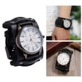 thumbnail image 2 of Thinson Retro Punk Pointer Watch Leather Wide Belt Strap Adjustable Gift Black, 2 of 9