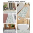 thumbnail image 4 of Farmhouse Turquoise Floral Front Door Mat Linen Boho Paisley Flower Rustic Welcome Doormat Indoor Outdoor Entrance Floor Mat Non-Slip Washable Runner Rug for Front Porch Decor 20x47 Inch, 4 of 6