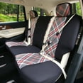 thumbnail image 5 of FH Group Tartan57 Universal Fit Cloth Car Seat Covers, Solid Back Rear Bench for Auto, SUV, Sedan and Van with Steering Wheel Cover - Beige Full Set, 5 of 8