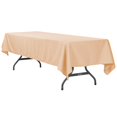 thumbnail image 1 of 1 Pc, 60"X120" Rectangular Polyester Tablecloth - Champagne For Weddings, Trade Shows, Showrooms, Events, 1 of 1