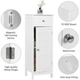 thumbnail image 3 of RONG-3 Bathroom Floor Storage Cabinet, Freestanding Side Table Storage Organizer Unit with Drawer and Single Shutter Door,White, 3 of 9