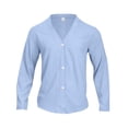 thumbnail image 2 of LWavelet Men's Lightweight Cardigan - Soft Knit Design, Ultimate Choice for Layering & At-Home Relaxation Light Blue 3XL, 2 of 4