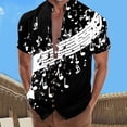 thumbnail image 3 of Camisas Para Hombre Camisa de manga corta con solapa y hebilla de bolsillo con impresión digital 3D para hombre (Black, M), 3 of 4
