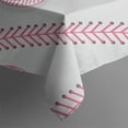 thumbnail image 5 of Gray Pink Baseball Stitches Pattern Rectangle Tablecloth 60"x120",Waterproof Polyester Rectangle Table Cloth, Wipeable Spillproof Polyester Tablecloth for Dining, Camping, Indoor and Outdoor, 5 of 6