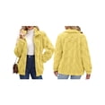 thumbnail image 3 of Chaqueta Suave y Cálida con Cremallera y Larga para Mujer Amarillo XXL, 3 of 7