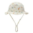 thumbnail image 2 of nvzhuang Baby Summer Bucket Hat, Sun Protection Infant Wide Brim Fisherman Hat with Chin Strap, 2 of 9