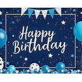 thumbnail image 4 of Blue Starry Background Happy Birthday Banner with Balloon Decorations Party Supplies Photography Props Birthday Party Decors Celebration Backdrop, 4 of 7