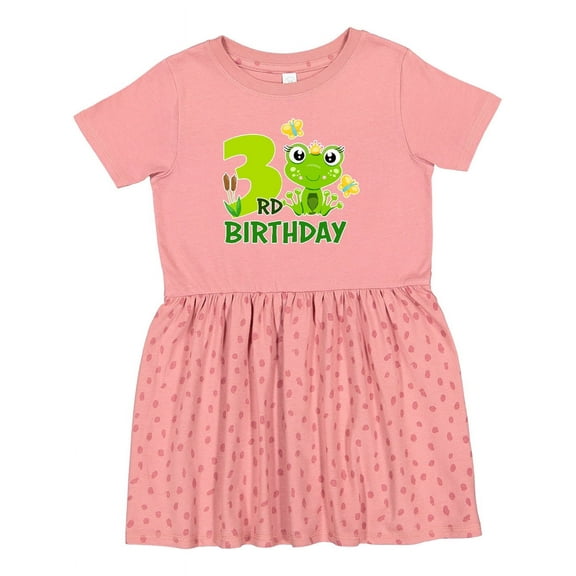 Inktastic 3rd Birthday Princess Frog Girls Toddler Dress