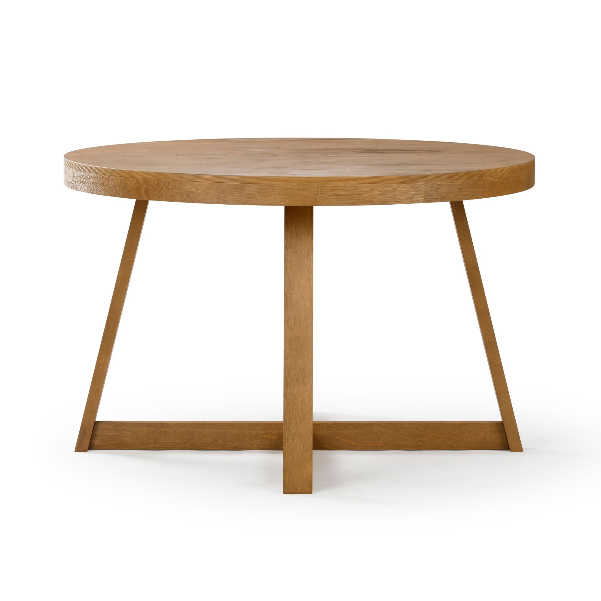 Plank+Beam Round Dining Table, 47" Solid Wood Kitchen Table, Farmhouse Table for 4
