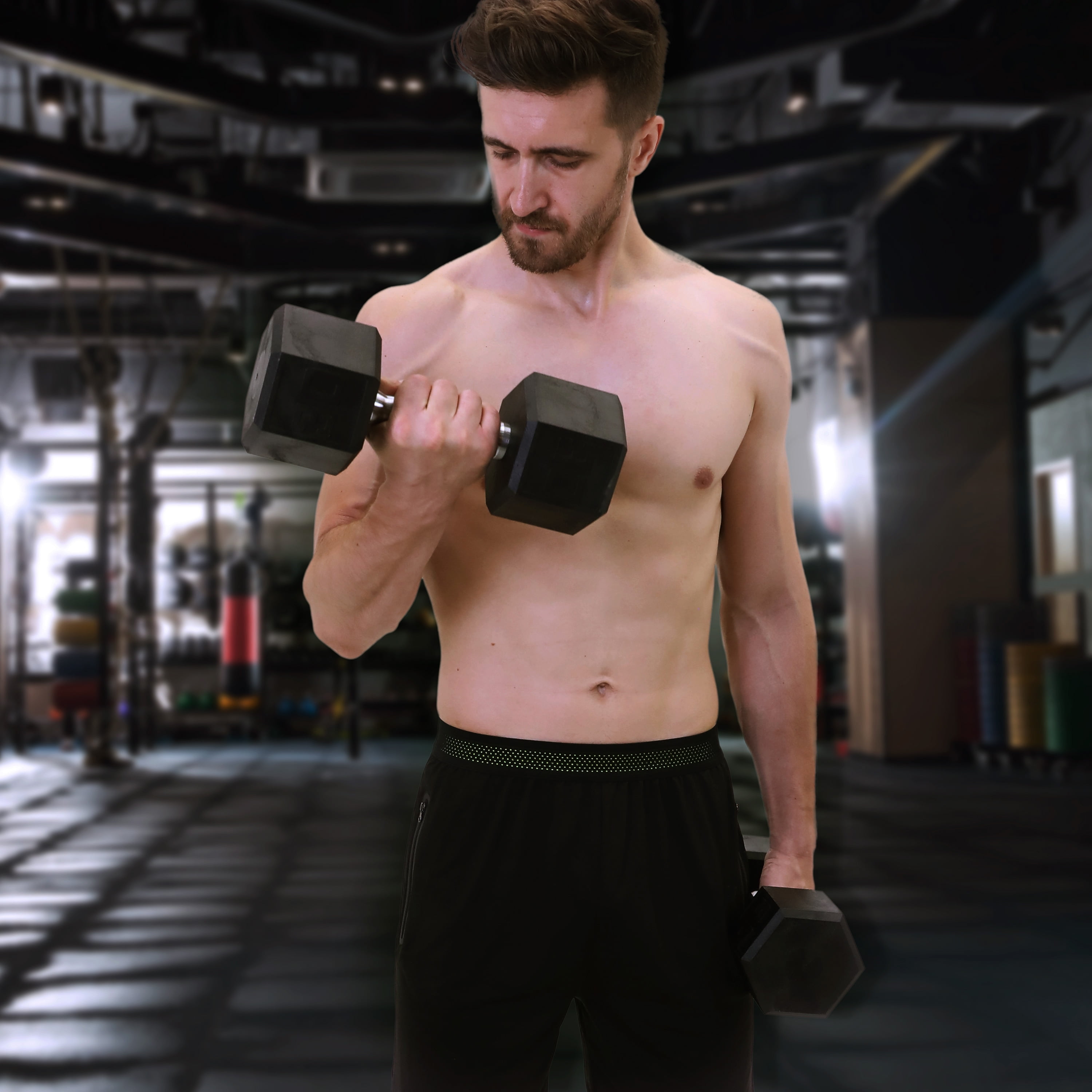 (2 pack) Athletic Works 20lb Hex Dumbbell, Single Weight, Black