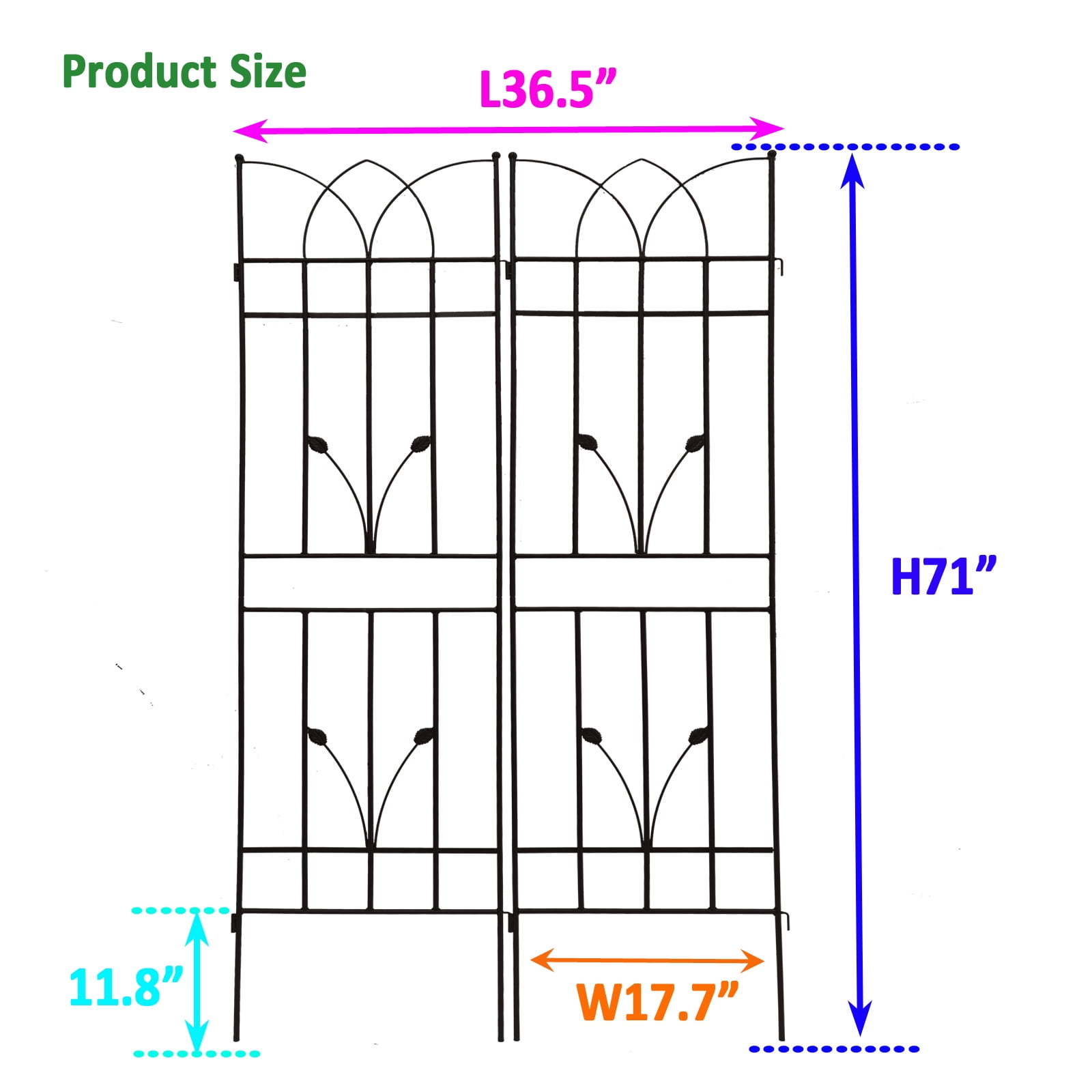 Olurrisa Rust-Proof Tall Plant Trellis 2 Pack - Galvanized Metal Grid for Cucumbers, Blackberries, Vertical Gardening, Easy Assemble & Durable Design