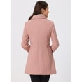thumbnail image 4 of Abrigo Largo De Invierno Con Cuello Peter Pan Y Doble Botonadura Para Mujer Rosa Empolvado S, 4 of 6