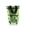 thumbnail image 1 of Sac de Courses Pliable avec Roues Réutilisable Chariot de Courses Pliable 2 en 1 Maison Supermarché Grande Capacité Sac Vert 39*55*14cm, 1 of 3
