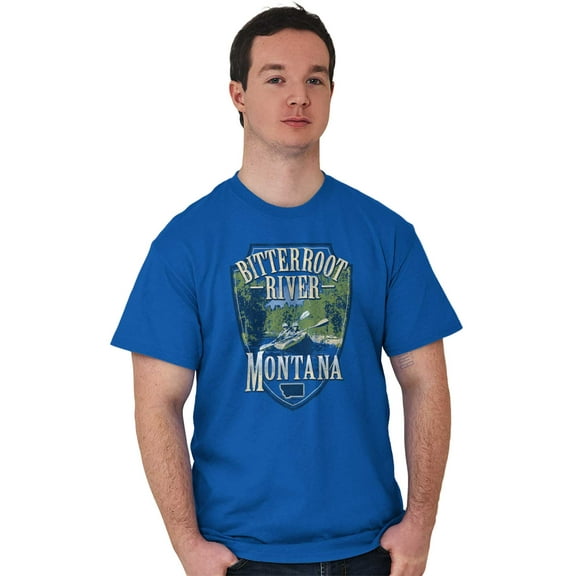 Montana Bitterroot River MT Kayaking Men's Graphic T Shirt Tees Brisco Brands S