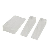 Unique Bargains Home Office Rubber Door Stop Stoppers Block Wedge Doorstops Clear 4Pcs