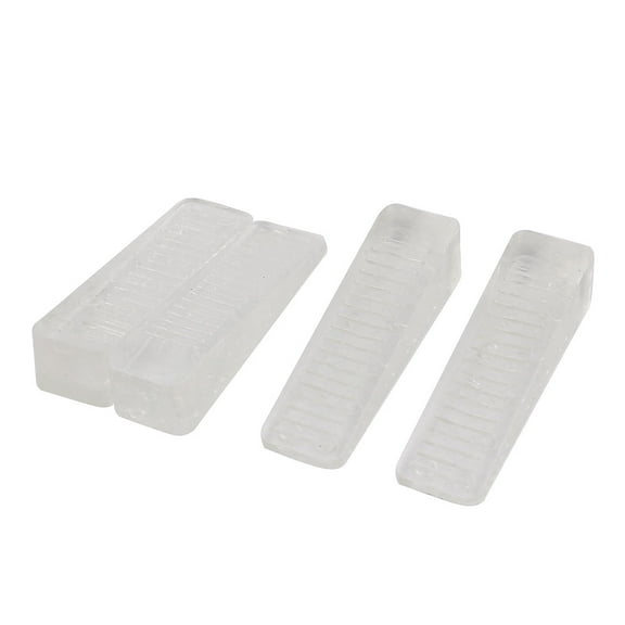 Unique Bargains Home Office Rubber Door Stop Stoppers Block Wedge Doorstops Clear 4Pcs