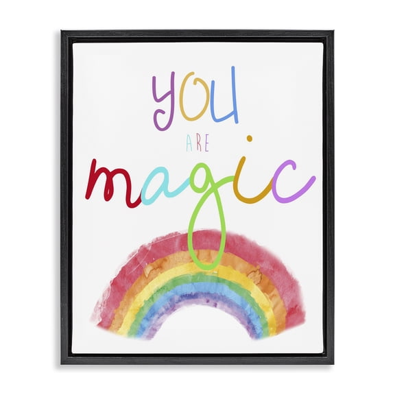 Stupell Industries Eclectic You Are Magic Rainbow Black Floating Frame Canvas Art, 17 x 21, by Amanda Murray