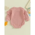 thumbnail image 4 of Bagilaanoe Newborn Baby Girl Oversized Romper Sweatshirt Long Sleeve Bodysuits Letter Print Pullover 3M 6M 12M 18M Infant Casual Tee Tops, 4 of 9