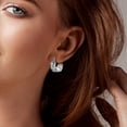 thumbnail image 6 of MULA 925 Sterling Silver Feather Hoop Earrings for Women, Colorful 5A Zircon Dangle Drop Hypoallergenic Jewelry Gifts, 6 of 7