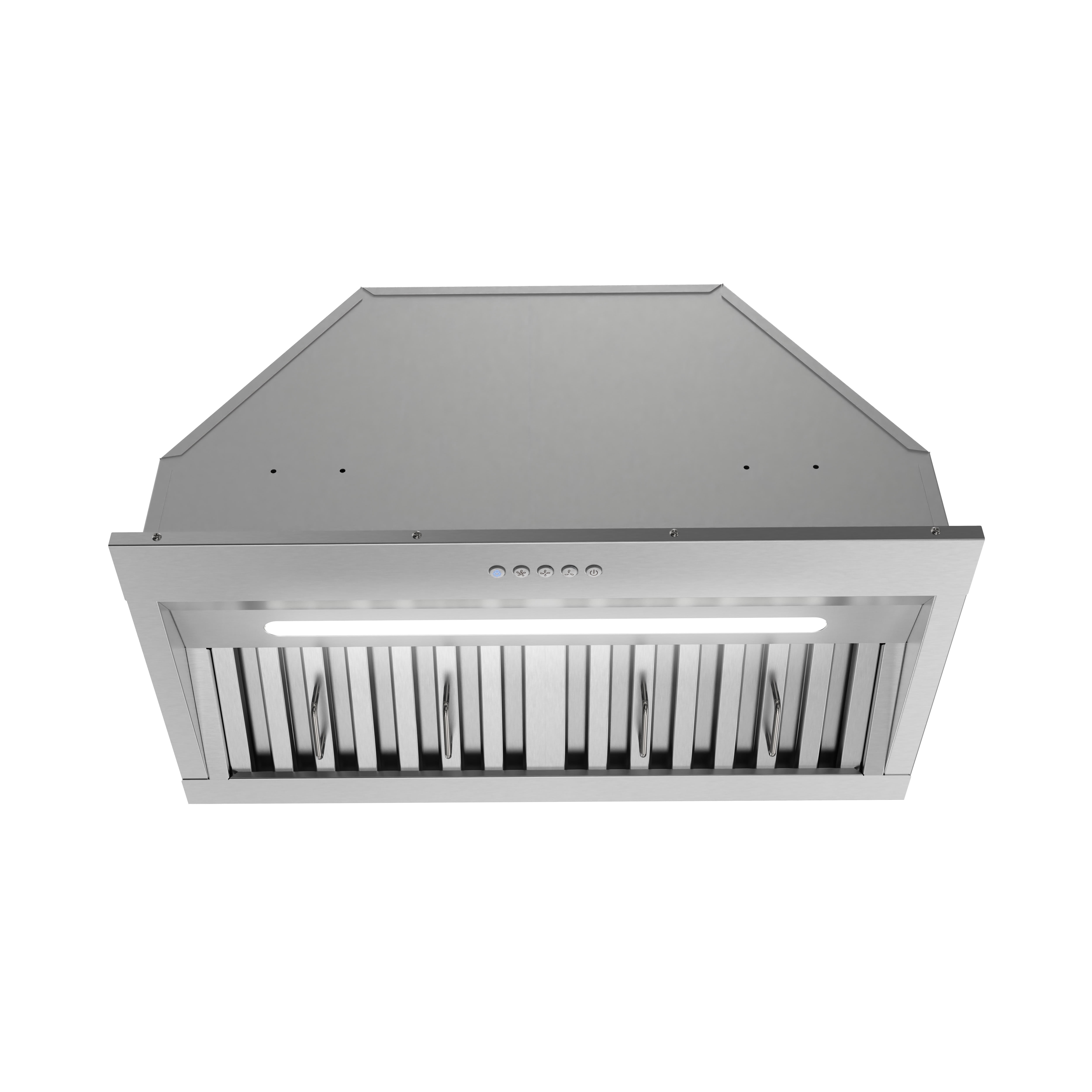 Streamline 28 in. Botricello Ductless Insert 350 CFM Range Hood in Brushed Stainless Steel with Baffle Filters, Electronic Button Control, LED Light