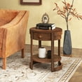 thumbnail image 2 of Gymax 2-Tier Nightstand w/ Shelf & Wood Grains Drawer Round End Table for Living Room, 2 of 10