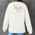thumbnail image 4 of QQAMB Womens Hoodies Sweatshirts Ribbed Knit Long Sleeve Drawstring V-Neck Casual Pullover Sweatshirt Hooded Tops, 4 of 8