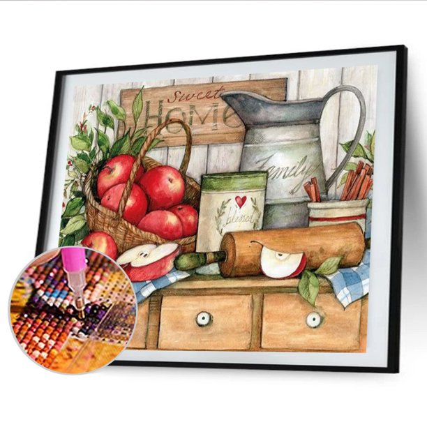 5D diamante pintura manzana taladro redondo completo DIY mosaico Rhinestone (HJ203) Likrtyny Oficina Multiescena Multifunción