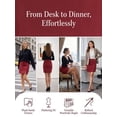 thumbnail image 5 of Deago Women's High Waist Faux Suede Side Split Bodycon Short A Line Mini Pencil Skirt (Red, XL), 5 of 9