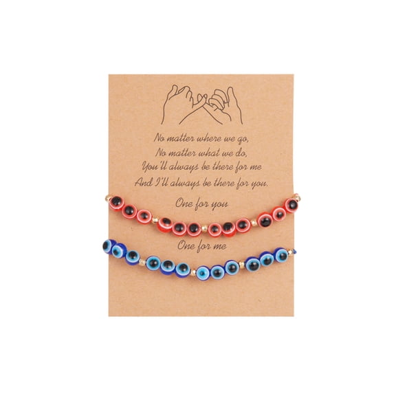 Turkish Evil Eye Protection Bracelet 2 PC SET BBF Gifts Couple Gift