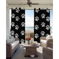 thumbnail image 3 of Pet Paw Printed Blackout Curtains 45 Inches Long, Kitchen Black Out Window Treatments, Modern Dog Footprints Black Grey Thermal Insulated Lined Drapes for Small Window with Grommet 42"x45", 3 of 8