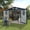 Dark Gray, variant on DTTRA 8 x 8 ft Outdoor Metal Storage Shed with 4 Window and Lockable Door, Waterproof Outside Storage Building for Garden, Backyard, Tool Storage Use, Easy to Install, Dark Gray