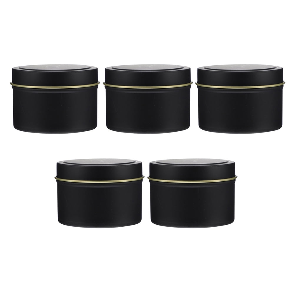 Etereauty Candlelids Tins Tin Jars Travel Bulk Vessels Empty Black Cans