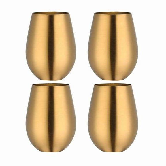 17 Oz Stainless Steel Stemless Wine Glass, Outdoor Portable Wine Tumbler for the Pool,Camping,Cookouts,Travel -4pcs