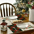 thumbnail image 6 of Christmas Linen Placemat Set Heat-Resistant Non-Slip Table Mats Holiday Dining Decor 17.72x12.99 inch, 6 of 6