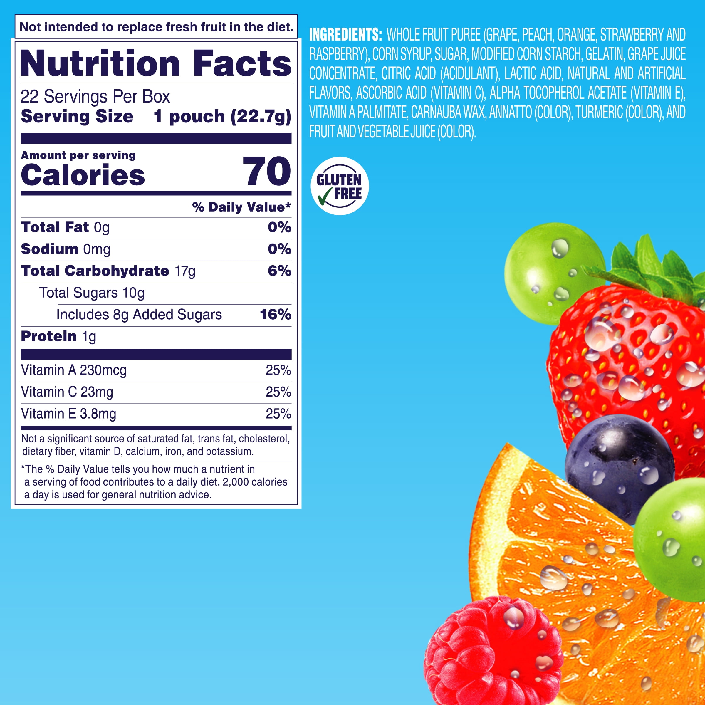 Welch's Fruit Snacks Gluten-Free Mixed Fruit Soft Fruit Snacks, .8 oz (132 pack)