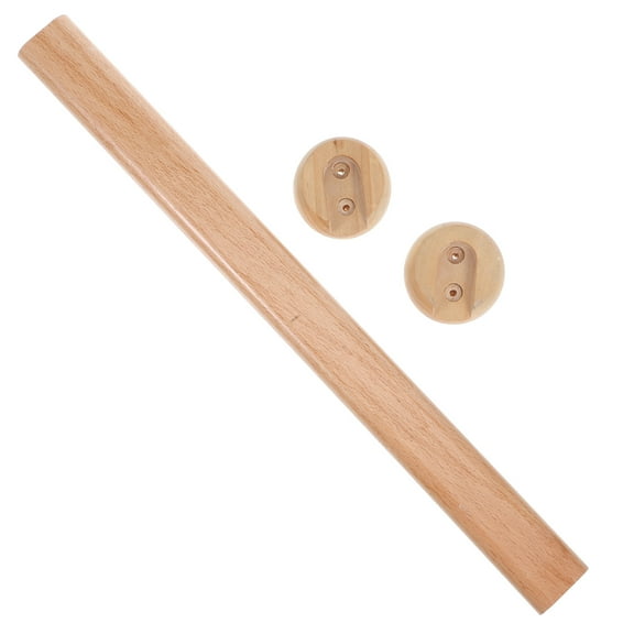 FONDOTIN Closet Rod Bracket Wooden Dowel Rod 1 Set
