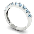 thumbnail image 2 of 0.63 ctw Wedding Band for Women - 14K White Gold Natural Sky Blue Topaz Stackable Eternity Ring, 2 of 6