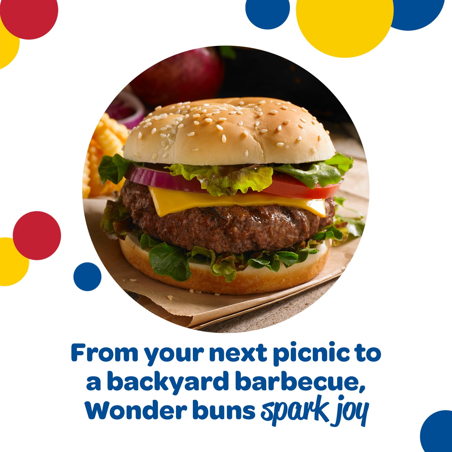 Wonder Bread Jumbo Seeded White Bread Hamburger Buns, 15 oz, 8 Ct, Shelf-Stable