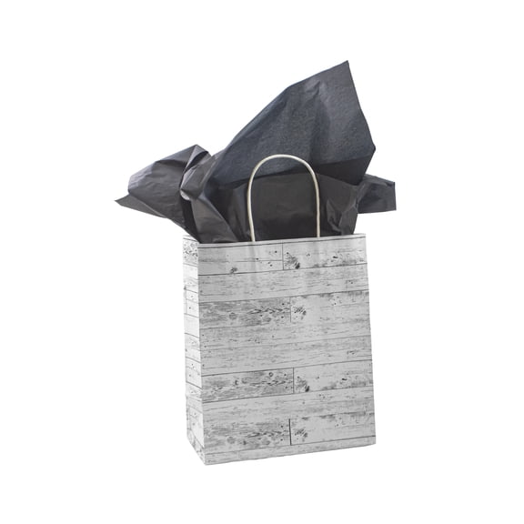 SSWBasics Medium Wood Pattern Paper Shopping Bags - Case of 100- Bags with Handles - Premium Paper Shopping Bags for Retail - Shopping Bags with Handles - Multiuse Paper Retail Bags