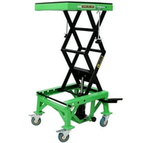 Olurrisa 350 lbs Hydraulic Motorcycle Scissor Jack Lift Foot Step Wheels for Small Dirt Bikes,ATV Dirt Bike Scissor Stand With 4 Wheels,Green