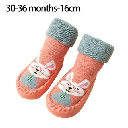 

Baby Anti-Slip Floor Sock Fuzzy Shoes Cartoon Slippers Outdoor Kids Toddler
