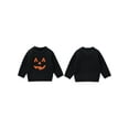 thumbnail image 3 of Aojekbee Toddler Boys Girls Halloween Sweaters Witch Pumpkin Long Sleeve Round Neck Ribbed Knitted Pullover, 3 of 10