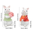 thumbnail image 4 of Easter Bunny Figurine Cute Rabbit Desktop Ornament Home Festival For Kids And Adults, 4 of 7