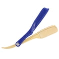 thumbnail image 2 of Soporte plegable para cuchillas de afeitar para hombres, herramienta manual para afeitar el vello facial, herramienta para sujetar cuchillas (cabeza dorada) azul, 2 of 5