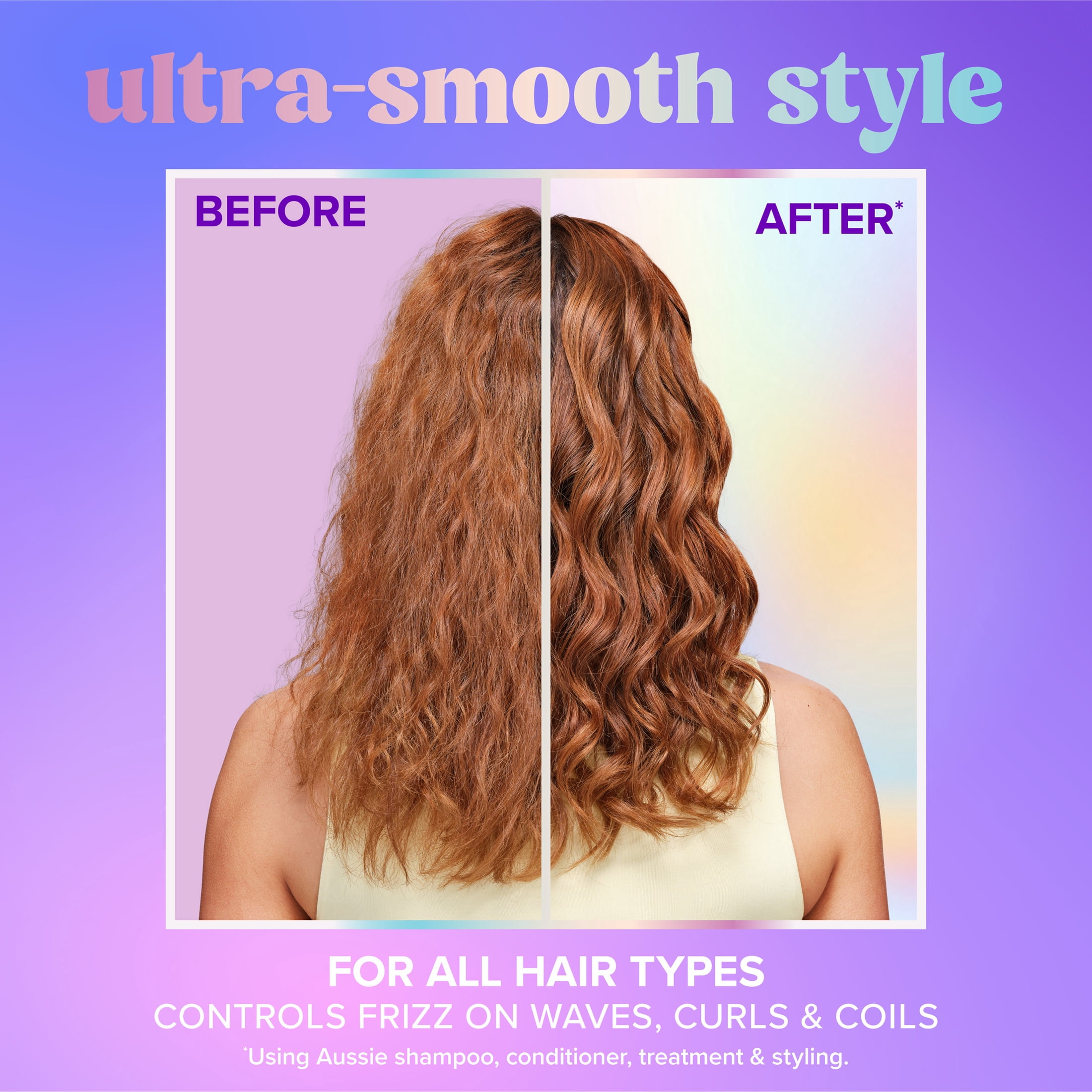 Aussie Ultra Smooth Defining Jelly, Anti-Frizz, Hold + Define, Styler, With Jojoba Oil, For All Textured Hair 10.1oz