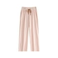 thumbnail image 3 of Womens Pants Cool Ice Silk Quick Dry Stretch Solid Drawstring Sports Pant Clearance Slacks For Women Light Pink M, 3 of 3