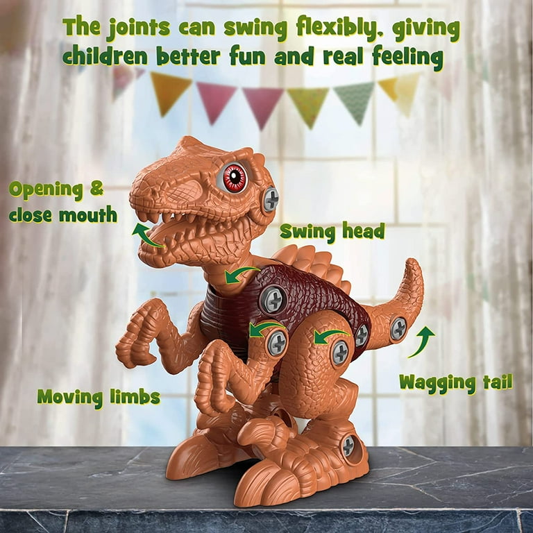 EduCuties Dinosaur Toys for Kids 3-5, Take Apart Dino Games for Boys Girls  Age 5-7, Construction Building Educational STEM Sets with Electric Drill