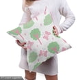thumbnail image 4 of Forest Fabric by the Yard Upholstery, Style Trees Bushes and Flying Butterflies with Polka Dots, Decorative Fabric for DIY and Home Accents, 10 Yards, Pink and Pale Green by Ambesonne, 4 of 4
